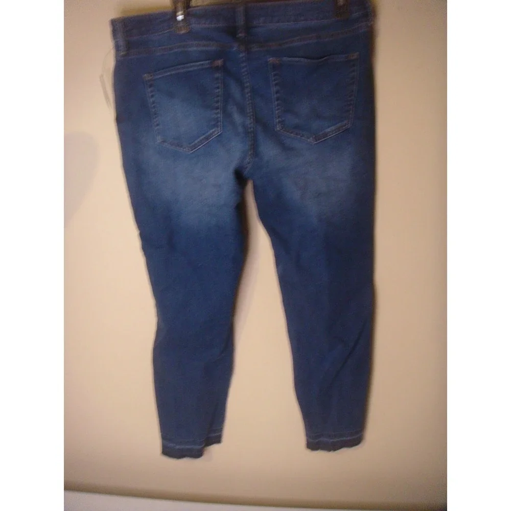 ANA skinny ankle womens‎ blue jeans 14 mid rise slim fit velvet sides distressed